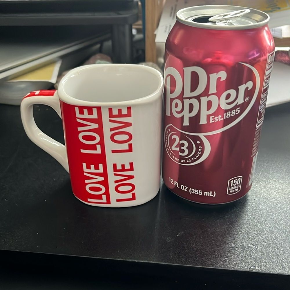 Unique square Love coffee cup mug